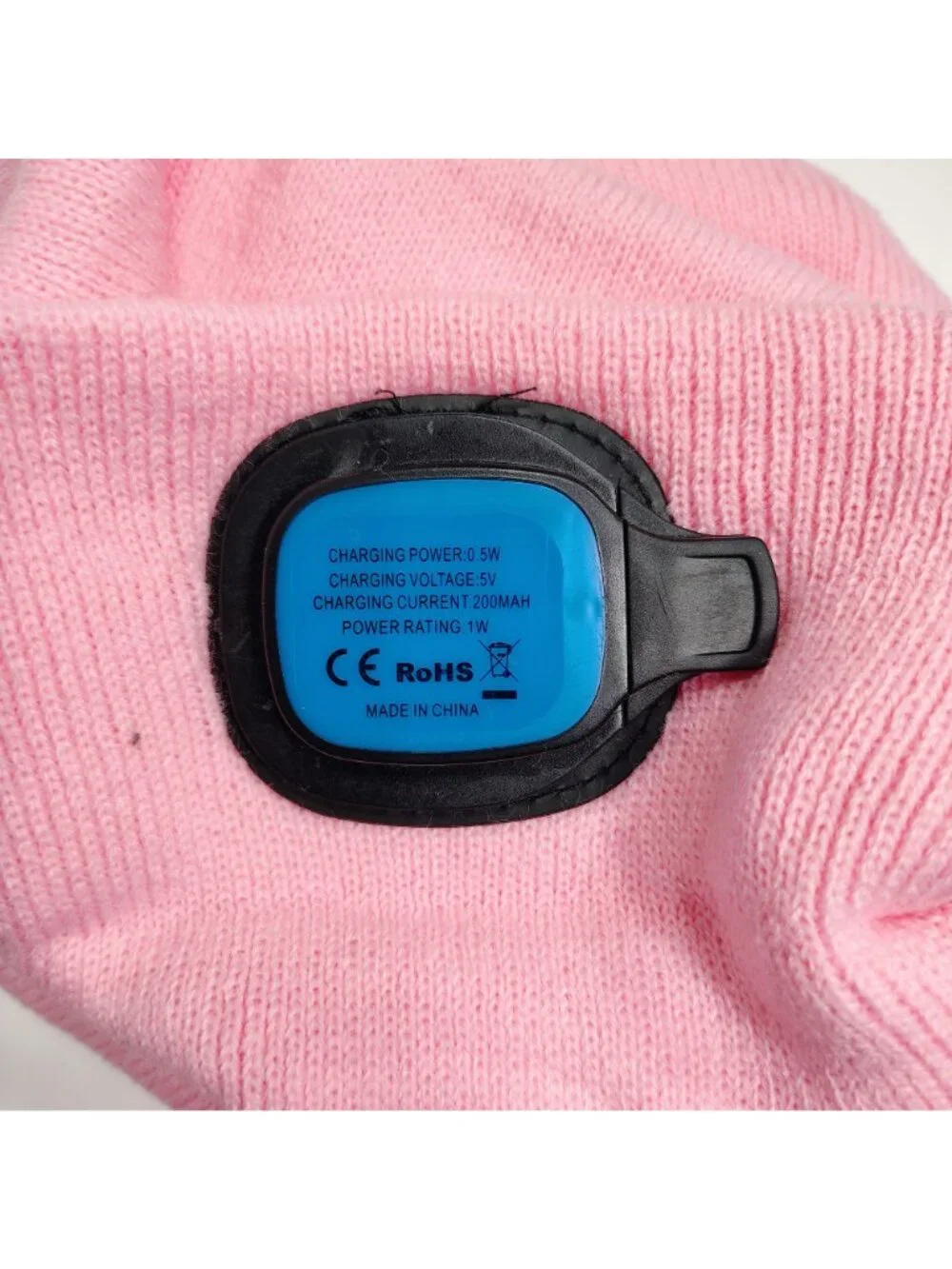 Lvaiz LED Beanie Rechargeable Headlamp Pink Soft Knit Winter Outdoor Activities